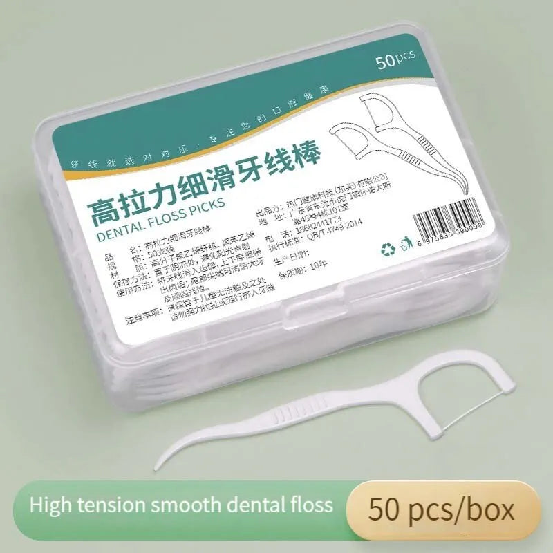 3 PCS Disposable Plastic Toothpick Dental Floss High-tension Smooth Dental Floss Stick Portable Dental Floss Box Dental