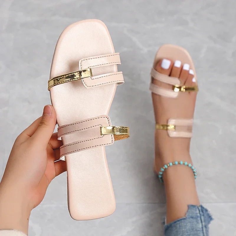 Women Casual Anti-slip Slippers Comfortable Outdoor Sandals Fashion Flat Slippers Elegant Designer Shoes Summer New Slides Women