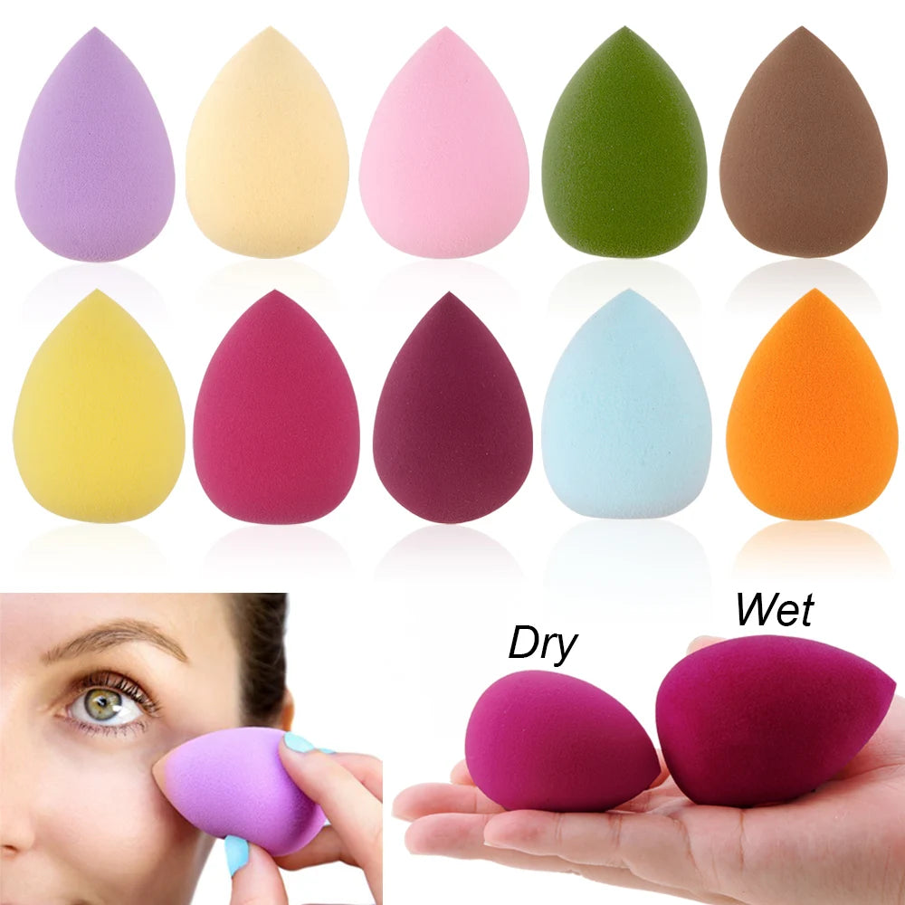 10Pcs Cosmetic Puff Powder Puff Smooth Women's Makeup Foundation Sponge Water-drop Shape Blending Sponge Make Up Accessories