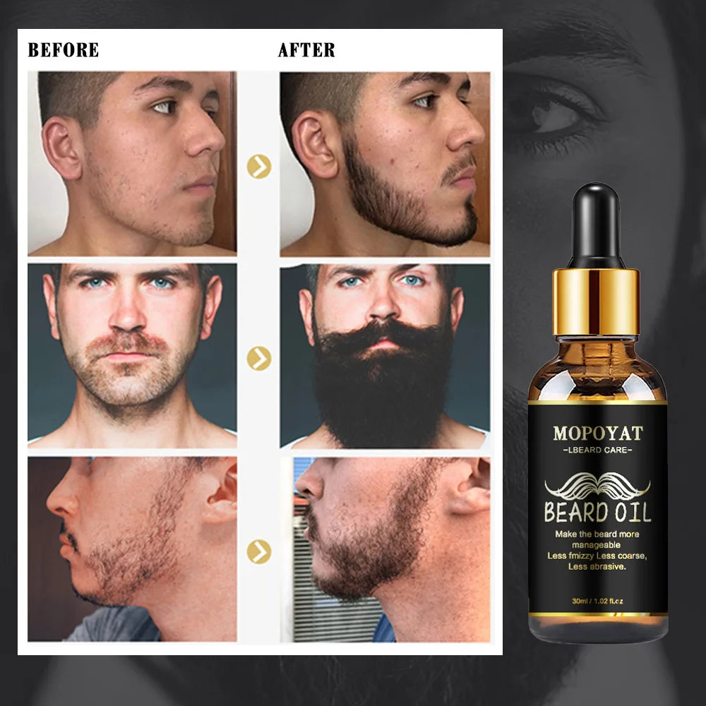 Growth Beard Oil Grow Beard Thicker & More Full Thicken Hair Beard Oil For Men Beard Grooming Treatment Beard Care