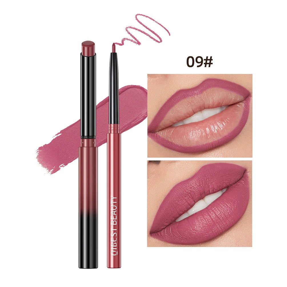 2025 New Matte Nude Lipstick Pen Long Lasting Lipliner Lip Pencil Waterproof