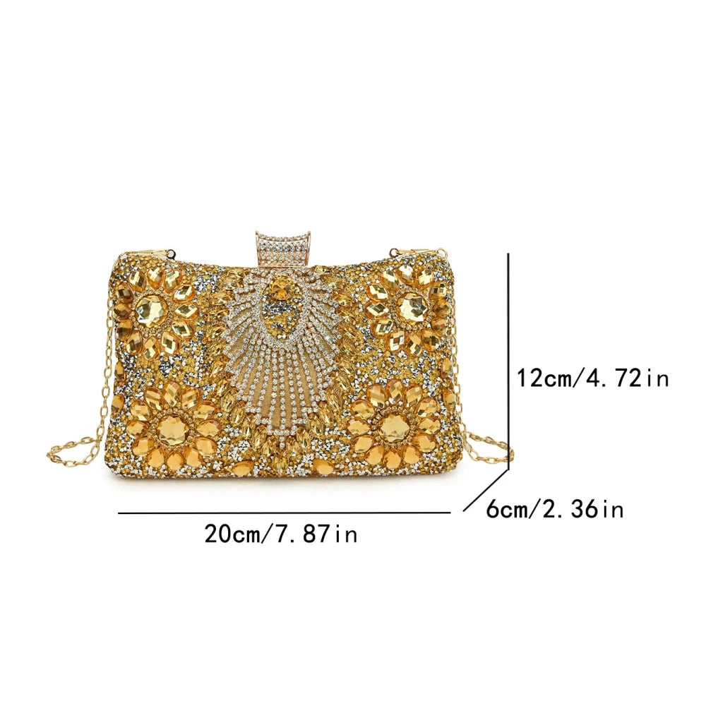Luxury Sparking Rhinestone Evening Clutch Bags For Women Wedding Prom Dinner Party Gemstone Crossbody Bag 2024 Designer Handbags