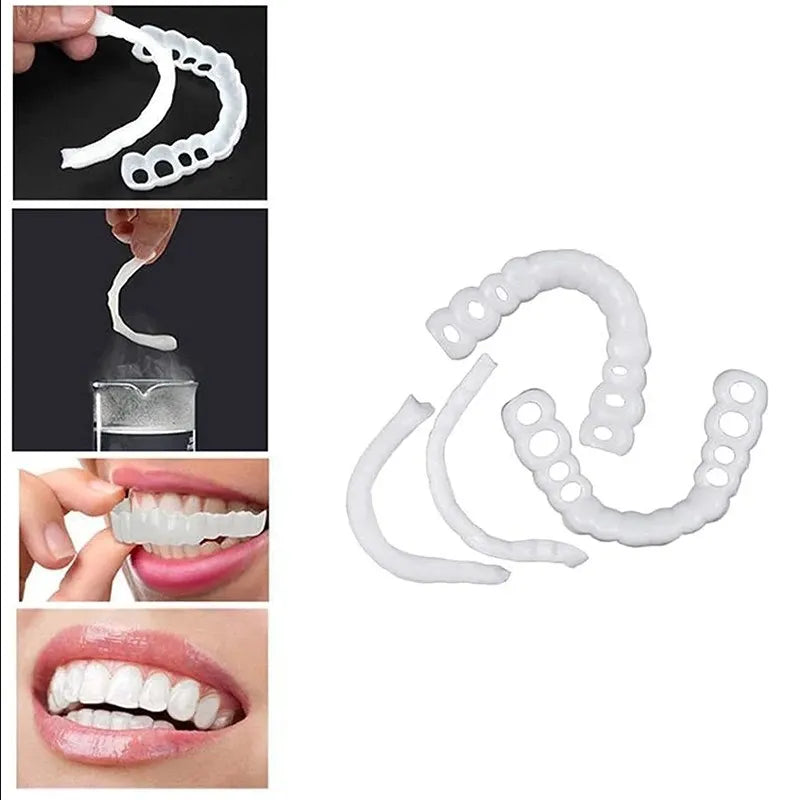 Fake Tooth Cover Perfect Fit Teeth Whitening Teeth Snap on Silicone Smile Veneers Teeth Dental Flexibles Beauty Tool Cosmetic