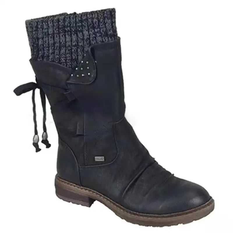 Thick Sole Wedge Heel Snow Boots 2022 New Black Fashion Warm Women's Boots Classic Winter Women's Boots Black Boots