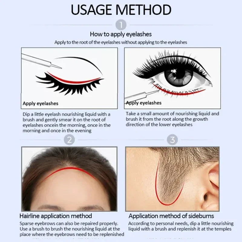 Eyebrow Growth Serum Thick Eelash Nutrition Liquid Nourishing Follicles Hairline Extension Intensive Lengthening Lashes Enhancer