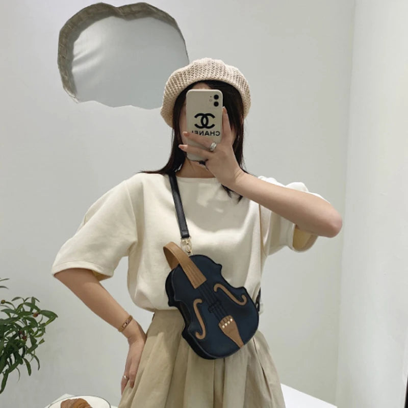 New Spring/Summer Versatile Fashion Women's Handheld Backpack Hot Selling Network Red Shoulder Crossbody Violin Bag