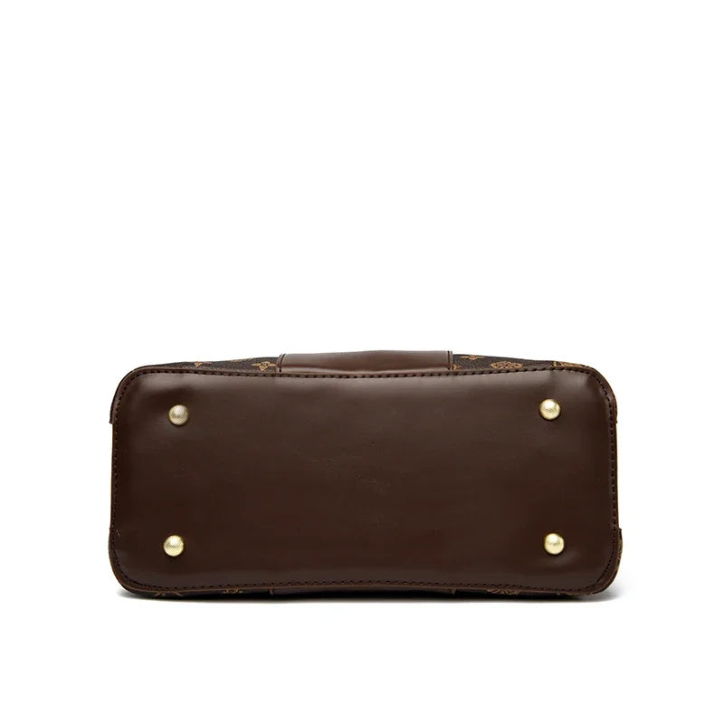 Women Luxury Top-Handle Bags 3 layer Design Fashion Print Handbag High Quality Leather Shoulder Bag Large Capacity Women Handbag