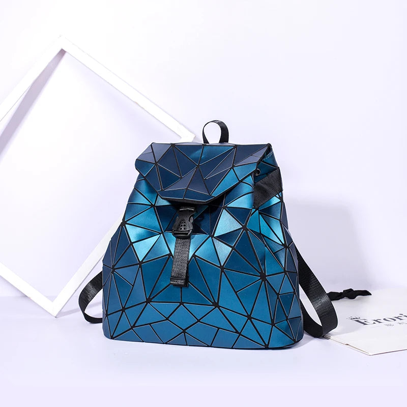 Women Backpack matte Geometric bag Female Backpacks For Teenage Girls Bagpack Drawstring Bag Holographic Backpack