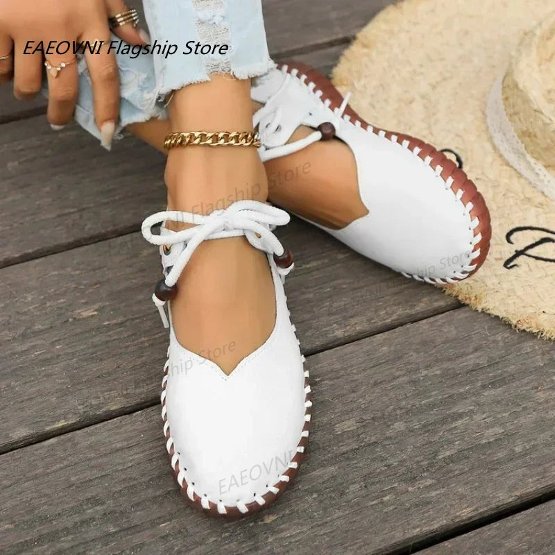 Women Casual Flats Shoes Summer Fashion Sneakers Femme Lace Up Walking Sport Shoes Women Designer Running Shoes Zapatos De Mujer