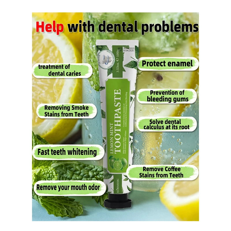 Lemon Mint Toothpaste Remover Dental Calculus Whitening Teeth Mouth Odor Removal Bad Breath Preventing Periodontitis Toothpaste