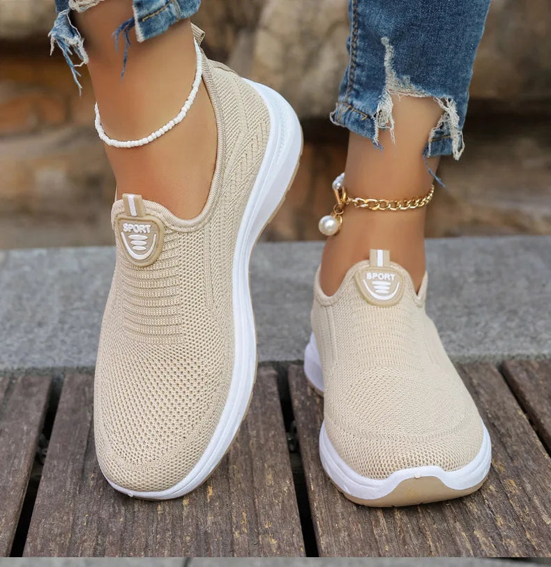 Summer New Mesh Breathable Large Size Casual Shoes for Women Soft Sole Lightweight One Step Single Shoes for Women