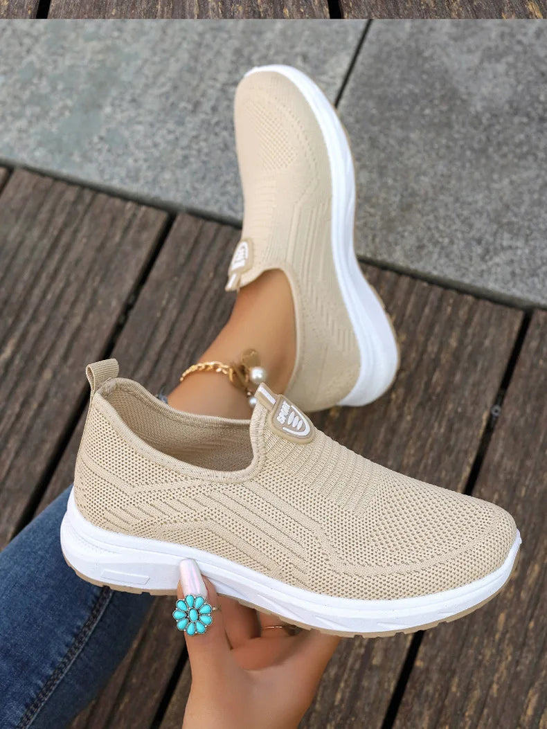 Summer New Mesh Breathable Large Size Casual Shoes for Women Soft Sole Lightweight One Step Single Shoes for Women