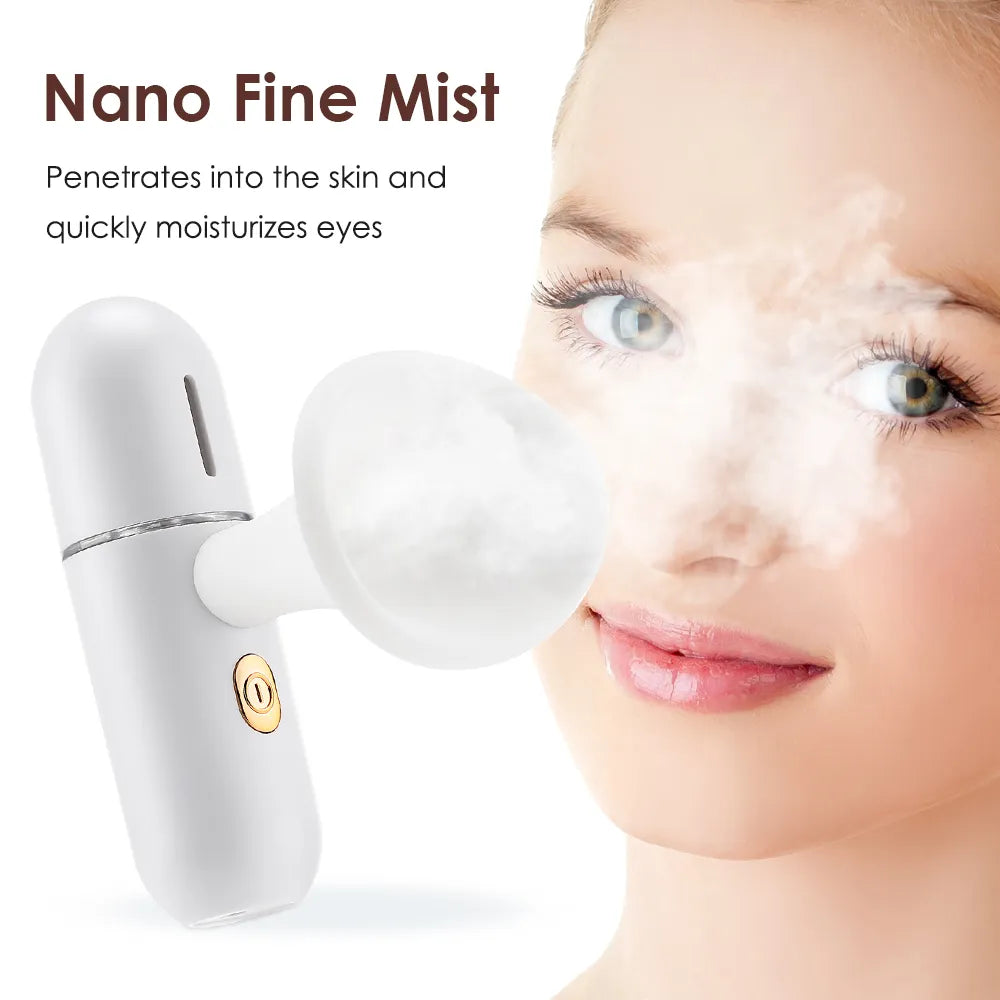 Mini Nano Mist Sprayer Face Steamer Eye Moisturizer Atomizer Facial Cleaning Eye Washing Cold Compress Steam Device Humidifier