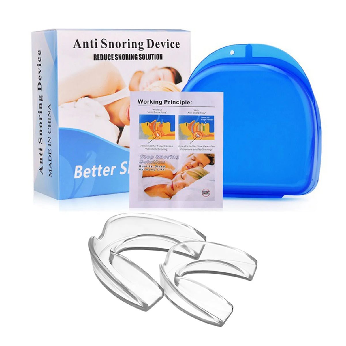 Anti Snore Mouthpiece Mouth Guard Set with Storage Case  Mouthguard Moldable Night Guards for Anti Snoring Bruxism Teeth