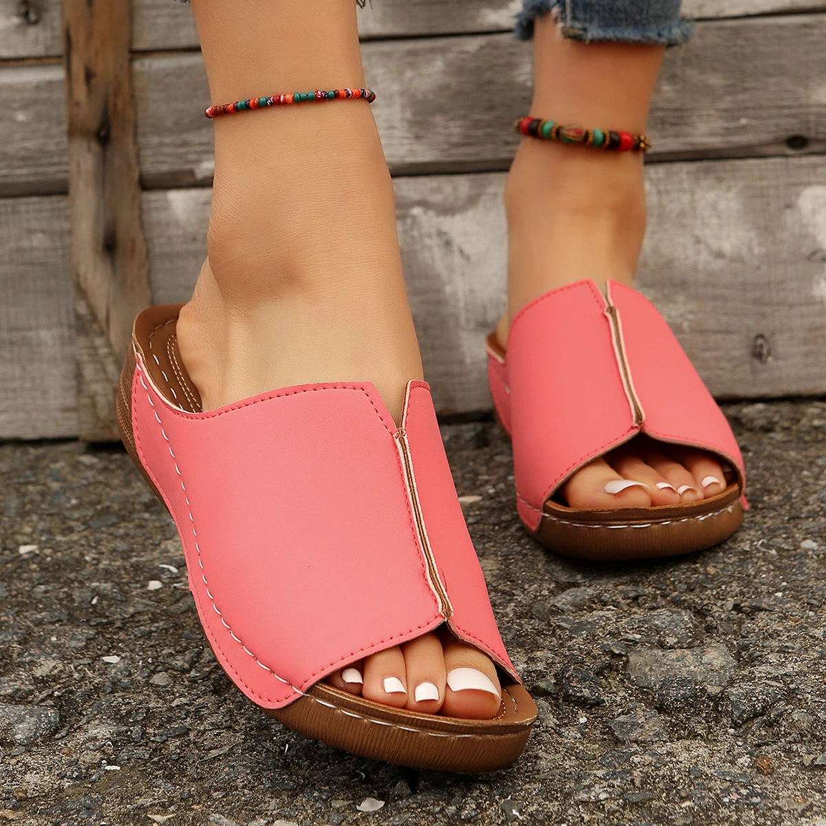 New Women's Sandals Premium Orthopedic Bunion Corrector Flats Casual Soft Sole Beach Wedge Vulcanized Shoes Zapatillas De Mujer