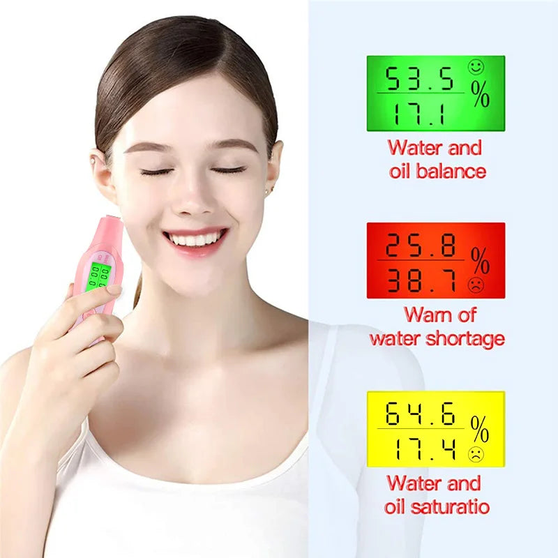 Facial Moisture Tester Detector Analyzer Monitor Digital LCD Display Personal Facial Skin Care Moisture Analyzer Skin Care Tool