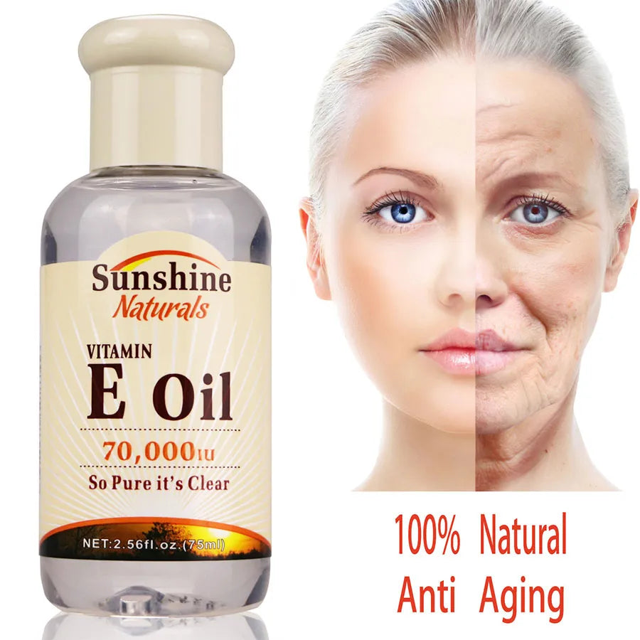 Pure Natural Vitamin E Oil Anti-Wrinkle Anti-aging Freckle Whitening Shrink Pores Reduce Dark Spots Stretch Marks Skin Care Tool