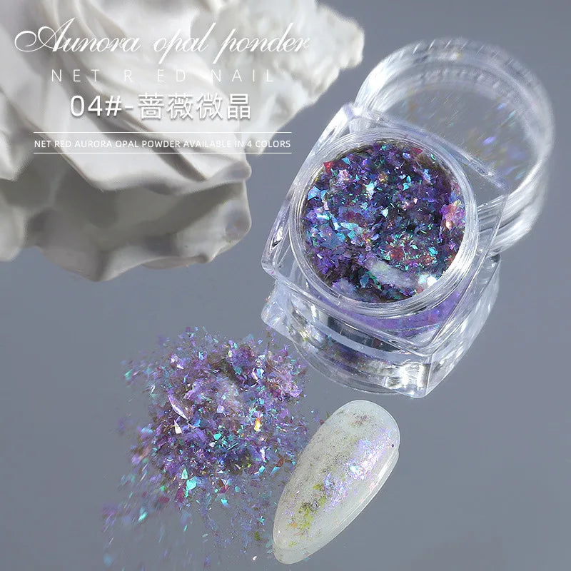 White Chrome Powder Pearl Shimmer Chrome Powder with Mirror Effect Pearl Effect Chrome Glazed Donut Nail