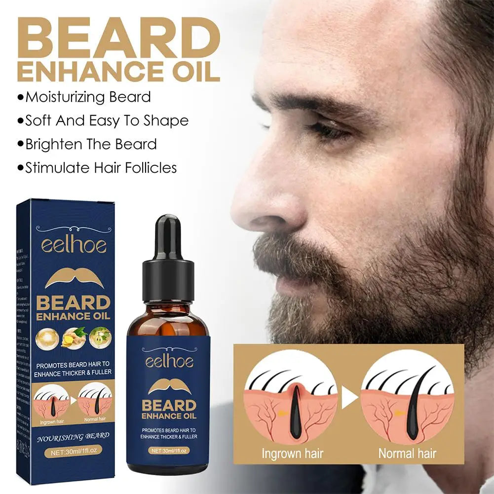 Hair Loss Products for Men: Beard Growth Essential Oil 30ml, Natural Beard Growth Oil, Nourishing Beard Care