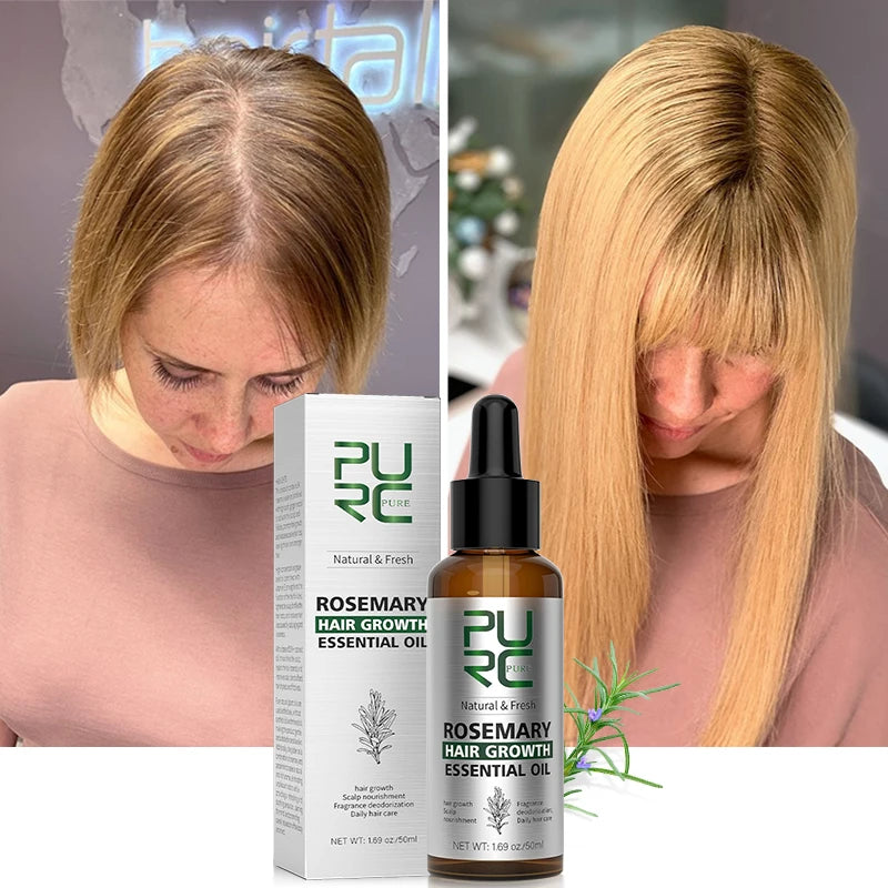 PURC Rosemary Oil Hair Growth Products for Man Women Ginger Anti Hair Loss Fast Regrowth Thicken Oils Scalp Treatment Hair Care