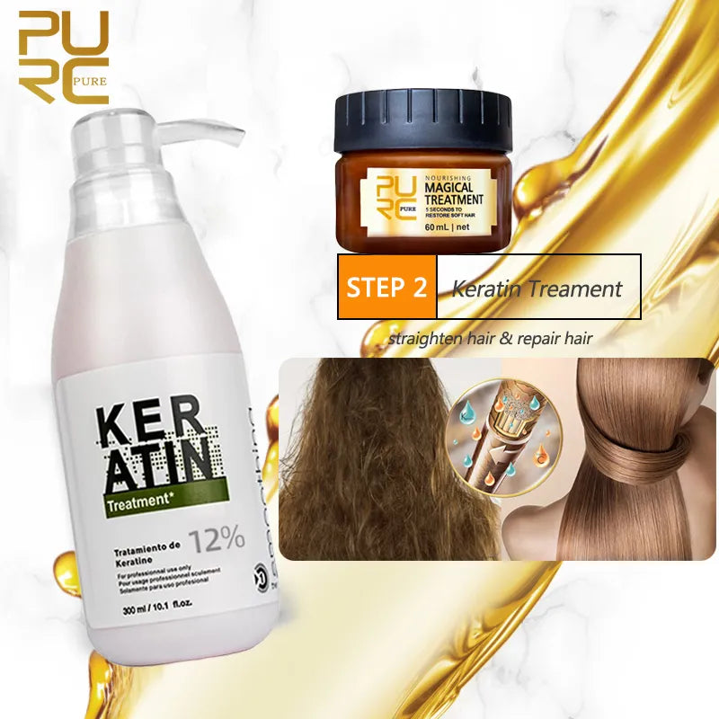 PURC Professional Keratin Hair Treatment Set Brazilian Hair Straighten EVEREST